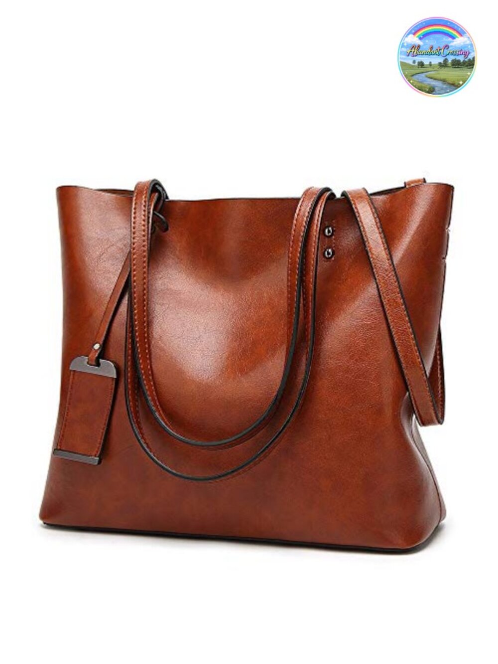 Greased Leather Satchel Handbag Shoulder Bag Tote Purse with Removable Strap